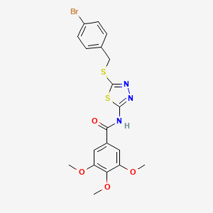 N-(5-((4-bromobenzyl)thio)-1,3,4-thiadiazol-2-yl)-3,4,5-trimethoxybenzamide
