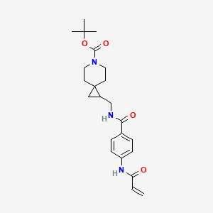 molecular formula C23H31N3O4 B2390969 Tert-butyl 2-[[[4-(prop-2-enoylamino)benzoyl]amino]methyl]-6-azaspiro[2.5]octane-6-carboxylate CAS No. 2361863-49-0