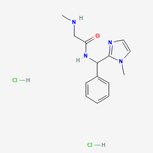 molecular formula C14H20Cl2N4O B2390979 N-[(1-methyl-1H-imidazol-2-yl)(phenyl)methyl]-2-(methylamino)acetamide dihydrochloride CAS No. 1577977-32-2