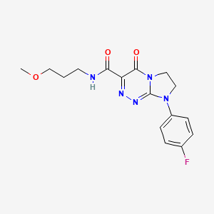 molecular formula C16H18FN5O3 B2390994 8-(4-fluorophenyl)-N-(3-methoxypropyl)-4-oxo-4,6,7,8-tetrahydroimidazo[2,1-c][1,2,4]triazine-3-carboxamide CAS No. 946231-11-4