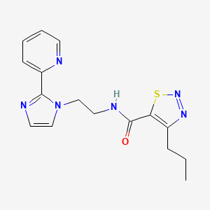 4-propyl-N-(2-(2-(pyridin-2-yl)-1H-imidazol-1-yl)ethyl)-1,2,3-thiadiazole-5-carboxamide