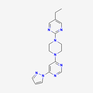 molecular formula C17H20N8 B2391033 4-[4-(5-Ethylpyrimidin-2-yl)piperazin-1-yl]-6-pyrazol-1-ylpyrimidine CAS No. 2415582-61-3