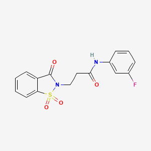 N-(3-fluorophenyl)-3-(1,1,3-trioxo-2,3-dihydro-1lambda6,2-benzothiazol-2-yl)propanamide