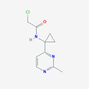molecular formula C10H12ClN3O B2391044 2-Chloro-N-[1-(2-methylpyrimidin-4-yl)cyclopropyl]acetamide CAS No. 2411195-53-2