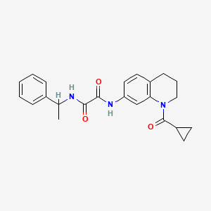 molecular formula C23H25N3O3 B2391045 N1-(1-(cyclopropanecarbonyl)-1,2,3,4-tetrahydroquinolin-7-yl)-N2-(1-phenylethyl)oxalamide CAS No. 898413-60-0