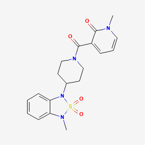 molecular formula C19H22N4O4S B2391046 1-甲基-3-(4-(3-甲基-2,2-二氧化苯并[c][1,2,5]噻二唑-1(3H)-基)哌啶-1-羰基)吡啶-2(1H)-酮 CAS No. 2034414-34-9