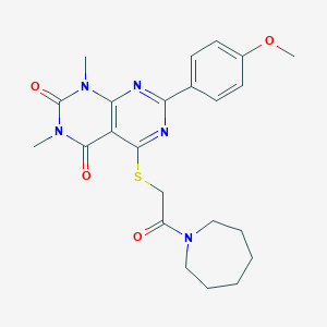 5-((2-(azepan-1-yl)-2-oxoethyl)thio)-7-(4-methoxyphenyl)-1,3-dimethylpyrimido[4,5-d]pyrimidine-2,4(1H,3H)-dione