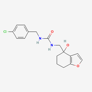 molecular formula C17H19ClN2O3 B2391055 1-(4-Chlorobenzyl)-3-((4-hydroxy-4,5,6,7-tetrahydrobenzofuran-4-yl)methyl)urea CAS No. 2320465-50-5