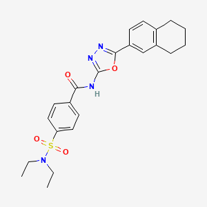 molecular formula C23H26N4O4S B2391060 4-(diethylsulfamoyl)-N-[5-(5,6,7,8-tetrahydronaphthalen-2-yl)-1,3,4-oxadiazol-2-yl]benzamide CAS No. 851095-70-0