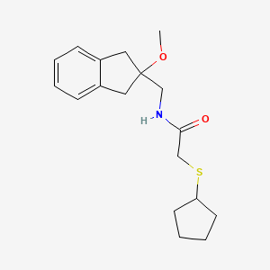 molecular formula C18H25NO2S B2391061 2-(cyclopentylthio)-N-((2-methoxy-2,3-dihydro-1H-inden-2-yl)methyl)acetamide CAS No. 2034529-70-7