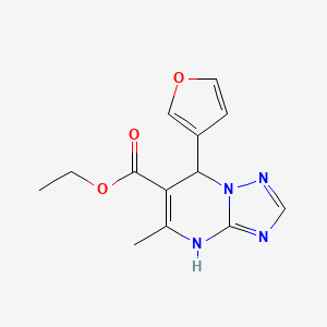 molecular formula C13H14N4O3 B2391062 Ethyl 7-(furan-3-yl)-5-methyl-4,7-dihydro-[1,2,4]triazolo[1,5-a]pyrimidine-6-carboxylate CAS No. 938021-91-1
