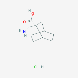 molecular formula C10H18ClNO2 B2391065 2-(Aminomethyl)bicyclo[2.2.2]octane-2-carboxylic acid hydrochloride CAS No. 2230806-82-1