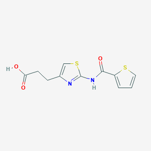 molecular formula C11H10N2O3S2 B2391069 3-(2-(Thiophene-2-carboxamido)thiazol-4-yl)propanoic acid CAS No. 1286725-94-7