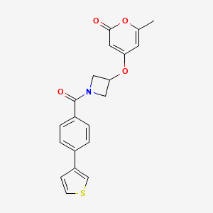 molecular formula C20H17NO4S B2391072 6-methyl-4-((1-(4-(thiophen-3-yl)benzoyl)azetidin-3-yl)oxy)-2H-pyran-2-one CAS No. 2191212-85-6