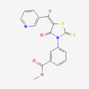 molecular formula C17H12N2O3S2 B2391075 (E)-methyl 3-(4-oxo-5-(pyridin-3-ylmethylene)-2-thioxothiazolidin-3-yl)benzoate CAS No. 315683-14-8