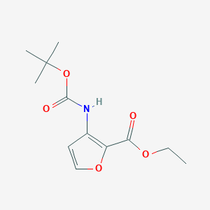 molecular formula C12H17NO5 B2391078 Ethyl 3-((tert-butoxycarbonyl)amino)furan-2-carboxylate CAS No. 889089-00-3
