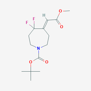 molecular formula C14H21F2NO4 B2391079 Tert-butyl (5E)-4,4-difluoro-5-(2-methoxy-2-oxoethylidene)azepane-1-carboxylate CAS No. 2253644-48-1