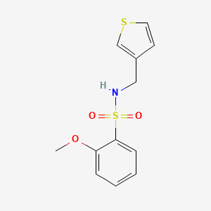 molecular formula C12H13NO3S2 B2391080 2-甲氧基-N-(噻吩-3-基甲基)苯磺酰胺 CAS No. 1210494-11-3