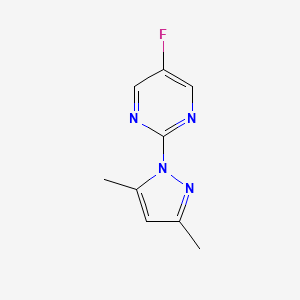 molecular formula C9H9FN4 B2391081 2-(3,5-Dimethylpyrazol-1-yl)-5-fluoropyrimidine CAS No. 1566674-58-5