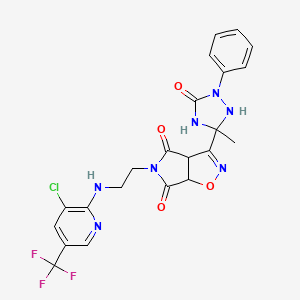 5-(2-{[3-chloro-5-(trifluoromethyl)-2-pyridinyl]amino}ethyl)-3-(3-methyl-5-oxo-1-phenyl-1,2,4-triazolan-3-yl)-3aH-pyrrolo[3,4-d]isoxazole-4,6(5H,6aH)-dione