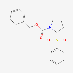 molecular formula C18H19NO4S B2391083 苯甲酸2-(苯磺酰基)吡咯烷-1-甲酯 CAS No. 2551116-39-1