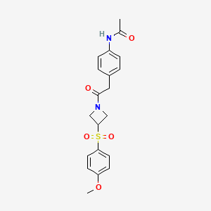 molecular formula C20H22N2O5S B2391088 N-(4-(2-(3-((4-methoxyphenyl)sulfonyl)azetidin-1-yl)-2-oxoethyl)phenyl)acetamide CAS No. 1798034-41-9