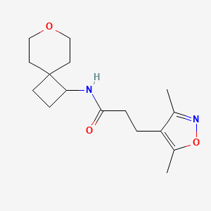 molecular formula C16H24N2O3 B2391092 3-(3,5-dimethylisoxazol-4-yl)-N-(7-oxaspiro[3.5]nonan-1-yl)propanamide CAS No. 2320225-98-5