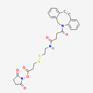 molecular formula C28H27N3O6S2 B2391093 DBCO-CONH-S-S-NHS ester CAS No. 1435934-53-4