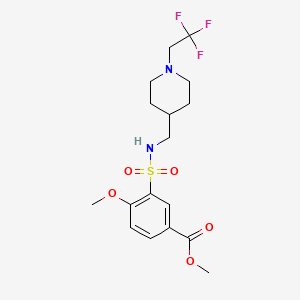 molecular formula C17H23F3N2O5S B2391099 Methyl 4-methoxy-3-[[1-(2,2,2-trifluoroethyl)piperidin-4-yl]methylsulfamoyl]benzoate CAS No. 2309588-92-7