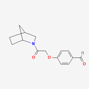 molecular formula C15H17NO3 B2391109 4-[2-(2-Azabicyclo[2.2.1]heptan-2-yl)-2-oxoethoxy]benzaldehyde CAS No. 2249108-07-2