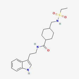 molecular formula C20H29N3O3S B2391110 N-(2-(1H-indol-3-yl)ethyl)-4-(ethylsulfonamidomethyl)cyclohexanecarboxamide CAS No. 1206997-97-8