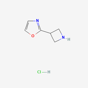molecular formula C6H9ClN2O B2391111 2-(Azetidin-3-yl)oxazole hydrochloride CAS No. 2243512-57-2