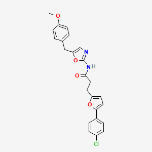 3-(5-(4-chlorophenyl)furan-2-yl)-N-(5-(4-methoxybenzyl)oxazol-2-yl)propanamide