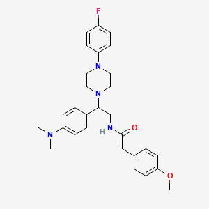N-(2-(4-(dimethylamino)phenyl)-2-(4-(4-fluorophenyl)piperazin-1-yl)ethyl)-2-(4-methoxyphenyl)acetamide