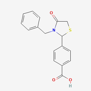 molecular formula C17H15NO3S B2391124 4-(3-苯甲基-4-氧代-1,3-噻唑烷-2-基)苯甲酸 CAS No. 298216-87-2