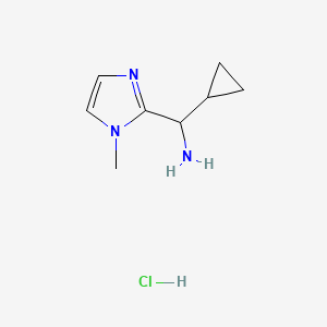 molecular formula C8H14ClN3 B2391127 Cyclopropyl-(1-methylimidazol-2-yl)methanamine;hydrochloride CAS No. 2377034-19-8