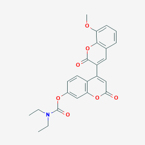 molecular formula C24H21NO7 B2391134 8-甲氧基-2,2'-二氧代-2H,2'H-[3,4'-联色烯]-7'-基二乙基氨基甲酸酯 CAS No. 869079-09-4