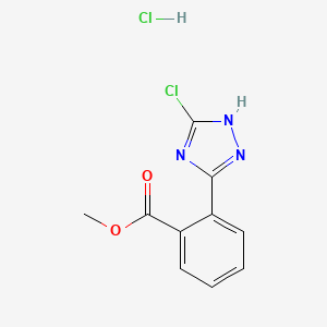 molecular formula C10H9Cl2N3O2 B2391141 methyl 2-(5-chloro-1H-1,2,4-triazol-3-yl)benzoate hydrochloride CAS No. 1322605-19-5