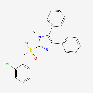 molecular formula C23H19ClN2O2S B2391152 2-chlorobenzyl 1-methyl-4,5-diphenyl-1H-imidazol-2-yl sulfone CAS No. 339277-72-4