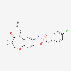 N-(5-allyl-3,3-dimethyl-4-oxo-2,3,4,5-tetrahydrobenzo[b][1,4]oxazepin-7-yl)-1-(4-chlorophenyl)methanesulfonamide