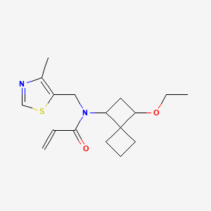 molecular formula C17H24N2O2S B2391159 N-(3-Ethoxyspiro[3.3]heptan-1-yl)-N-[(4-methyl-1,3-thiazol-5-yl)methyl]prop-2-enamide CAS No. 2411315-21-2