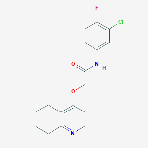molecular formula C17H16ClFN2O2 B2391166 N-(3-chloro-4-fluorophenyl)-2-((5,6,7,8-tetrahydroquinolin-4-yl)oxy)acetamide CAS No. 1787883-23-1