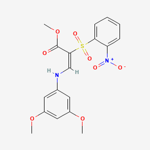 (E)-methyl 3-((3,5-dimethoxyphenyl)amino)-2-((2-nitrophenyl)sulfonyl)acrylate