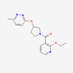 molecular formula C17H20N4O3 B2391171 (2-Ethoxypyridin-3-yl)(3-((6-methylpyridazin-3-yl)oxy)pyrrolidin-1-yl)methanone CAS No. 2034247-39-5