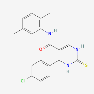 molecular formula C20H20ClN3OS B2391176 4-(4-chlorophenyl)-N-(2,5-dimethylphenyl)-6-methyl-2-thioxo-1,2,3,4-tetrahydropyrimidine-5-carboxamide CAS No. 537680-41-4