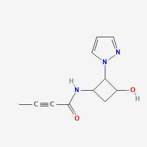 N-(3-Hydroxy-2-pyrazol-1-ylcyclobutyl)but-2-ynamide