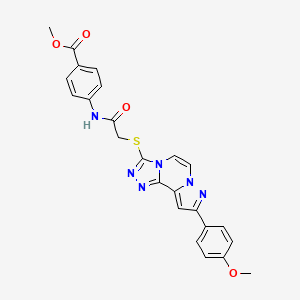Methyl 4-[[2-[[11-(4-methoxyphenyl)-3,4,6,9,10-pentazatricyclo[7.3.0.02,6]dodeca-1(12),2,4,7,10-pentaen-5-yl]sulfanyl]acetyl]amino]benzoate