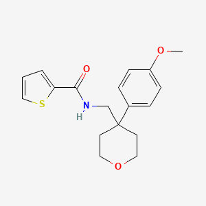 N-[[4-(4-methoxyphenyl)oxan-4-yl]methyl]thiophene-2-carboxamide