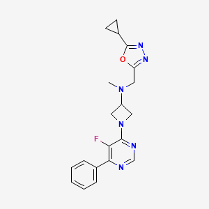 N-[(5-Cyclopropyl-1,3,4-oxadiazol-2-yl)methyl]-1-(5-fluoro-6-phenylpyrimidin-4-yl)-N-methylazetidin-3-amine