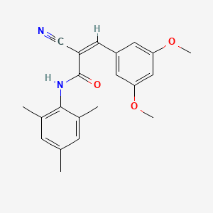 molecular formula C21H22N2O3 B2391198 (Z)-2-cyano-3-(3,5-dimethoxyphenyl)-N-(2,4,6-trimethylphenyl)prop-2-enamide CAS No. 1097563-22-8